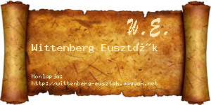 Wittenberg Euszták névjegykártya